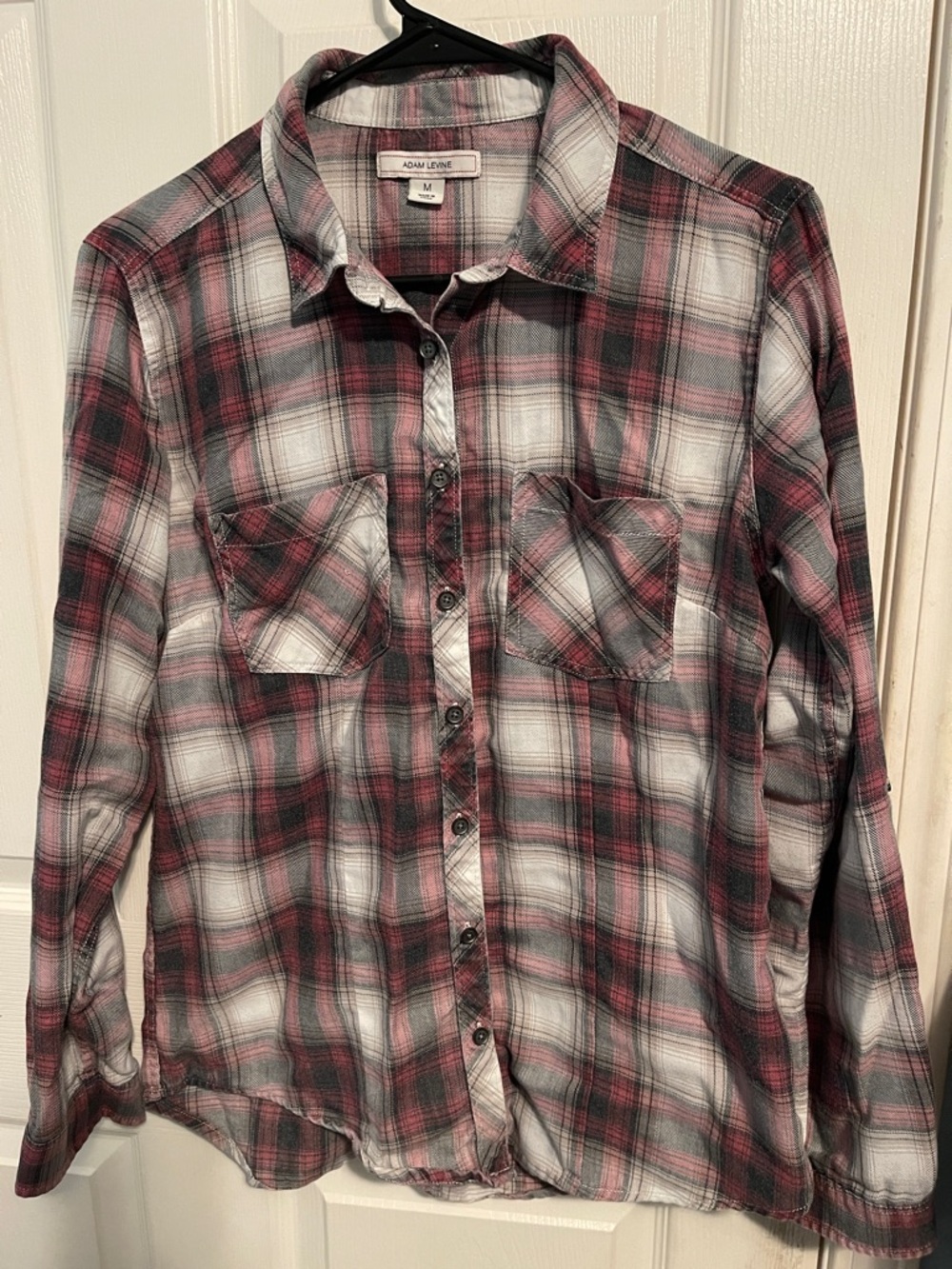 Adam Levine Collection Women's Plaid Button-Down Shirt in Red, Black & White